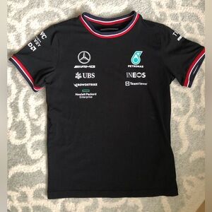 Kids Mercedes AMG Petronas F1 2024 Team Driver T-Shirt - Black - Kids